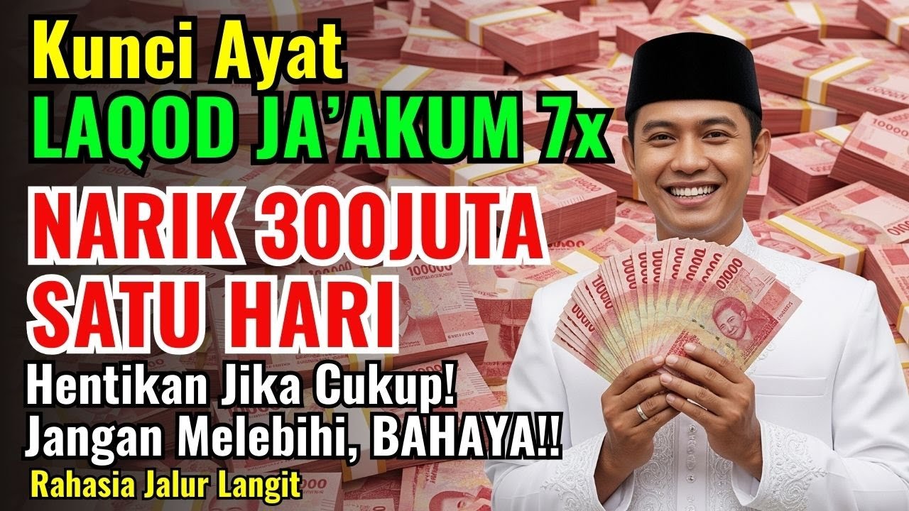 KUNCI WIRID LAQOD JA'AKUM 7X! NARIK 300 JUTA SEHARI! ASAL DIBACA TEPAT DIWAKTU INI!