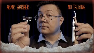 ASMR Relaxing Barber Shaves and cuts you! No Talking ASMR Roleplay