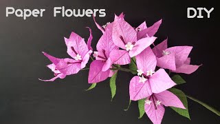 How To Make Bougainvillea  crepe paper Flowers/DIY Paper flower craft/Paper Flower Decorating Ideas
