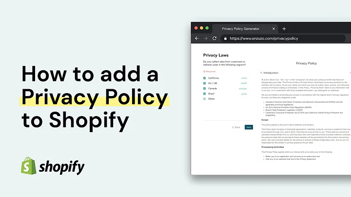 Easy Steps for Adding a Privacy Policy to Your Shopify Store