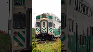 Old Cab 251 Leads a Foggy 6313 Into Snider S #railfanning #go #gotrain #gotransit #train #shorts