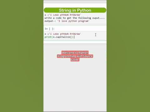 Python String Method || String Capitalize Method # Python # Python ...
