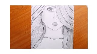 Draw a beautiful girl face|| Face drawing easy step by step||Pencil sketch picture