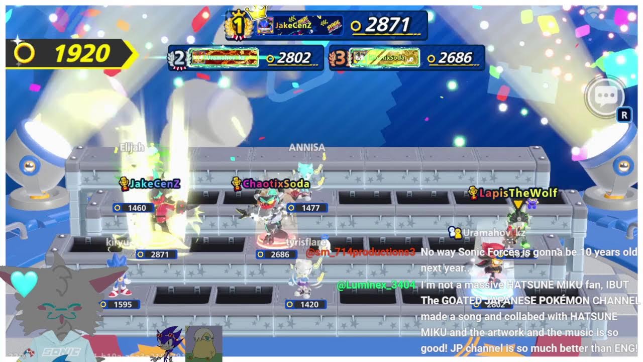 SONIC RUMBLE HANG OUT STREAM :D COME CHAT!!