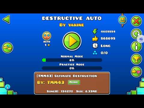 Geometry dash 玩家製作地圖（DESTRUCTIVE AUTO）PE.25