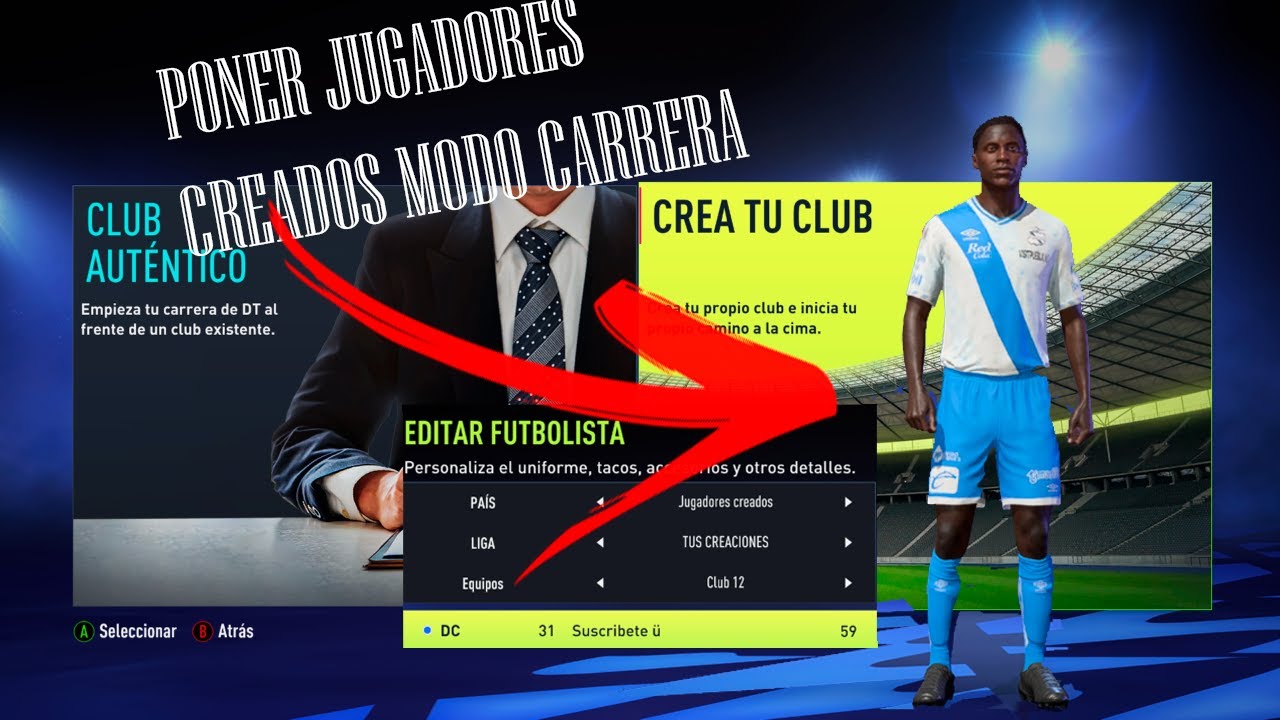 🎮 Como PONER JUGADORES CREADOS en modo carrera FIFA 22 ✓ Carrera DT Crea  tu Club | Futbol Tabla MX ⚽ - YouTube