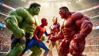 HULK, SPIDERMAN vs RED HULK & IRON MAN, INSANE Marvel Superhero Fight! screenshot 1