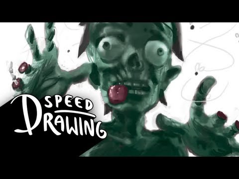 Speed Drawing: Zombie with Guts Hanging Out