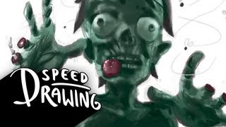 Speed Drawing: Zombie with Guts Hanging Out screenshot 4