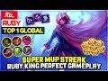 Super MVP Streak, Ruby King Perfect Gameplay [ Top 1 Global Ruby ] Riz. - Mobile Legends