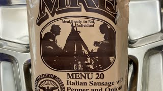 US MRE Menu 20 Italian Sausage/Onions and peppers in marinara #mre #militaryrations #rations