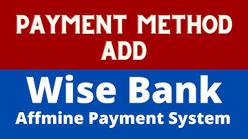 Affmine এ কিভাবে Wise Bank Add করবেন ? Affmine Payment Method Add - Full Video