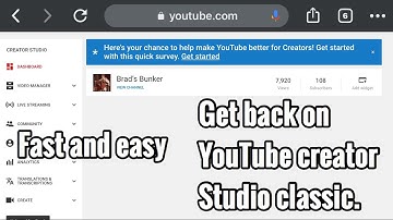 How to get back on YouTube creator studio classic 2020.