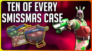 [TF2] Unboxing Ten of EVERY Winter Case In Existence (100 CASES)