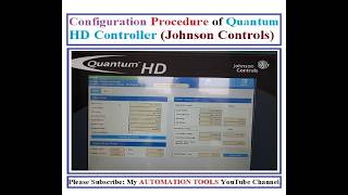 Configuration Procedure of Quantum HD Controller (Johnson Controls)