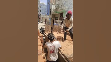 bricks unloading #construction #building #tractor #tranding #workers #shortvideo #youtube