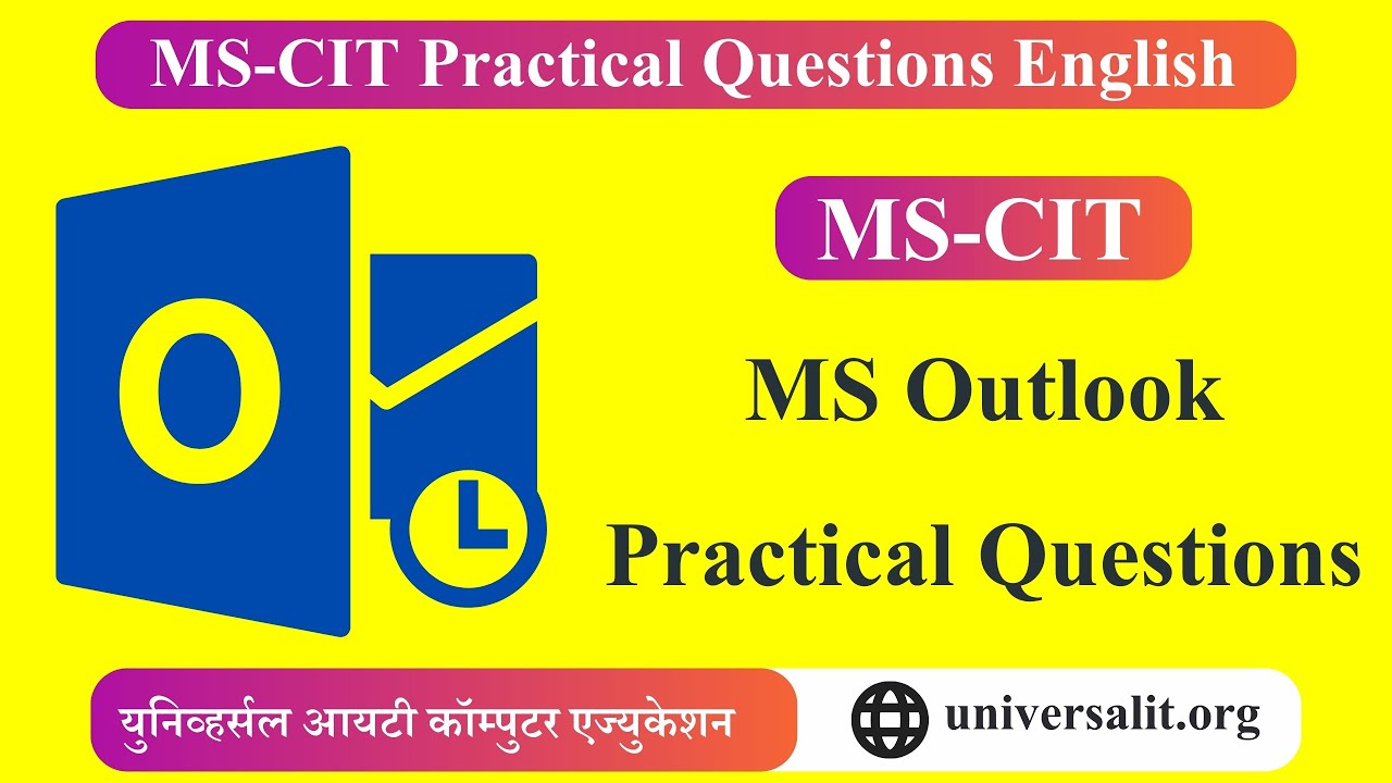 Outlook Questions MSCIT Microsoft Outlook Practical Question -English | MS Outlook ...