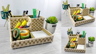 Create Your Own Stylish Desk Organizer with Cardboard and Macrame - Easy DIY for Everyone!