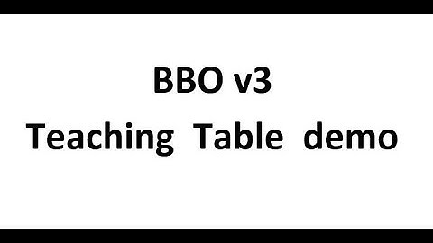 BBO v3 Teaching Table demo