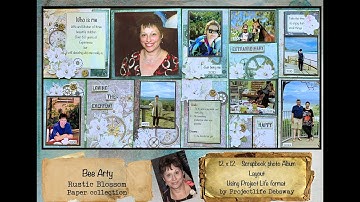 Projectlife Scrapbook  process video 2023 - how to make a layout tutorial for Scrapbook  album.