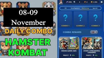 Hamster Kombat Daily Combo | Hamster Kombat Daily Combo Today 08 November | Hamster Kombat Combo