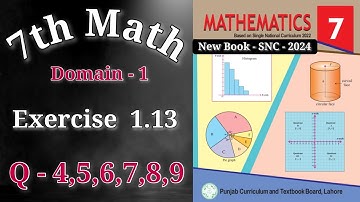 Class 7 Maths Chapter 1 Exercise 1.13 | Questions 4 to 9 | 7th Class Math New Book Exercise 1.13