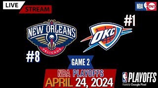 New Orleans Pelicans vs Oklahoma City Thunder Game 2 (Play-By-Play & Scoreboard) #NBAPlayoffs