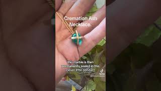 Cremation Ashes Necklace. Ashes into glass marble. A unique memorial pendant.