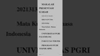 MAKALAH BAHASA INDONESIA TENTANG PRESENTASI ILMIAH