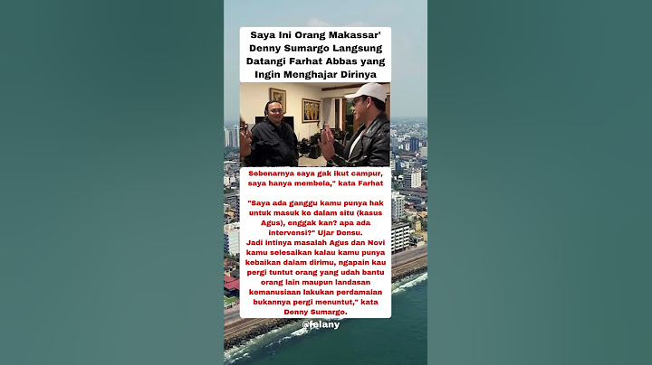 Saya Ini Orang Makassar' Denny Sumargo Langsung Datangi Farhat Abbas #farhatabbas #dennysumargo