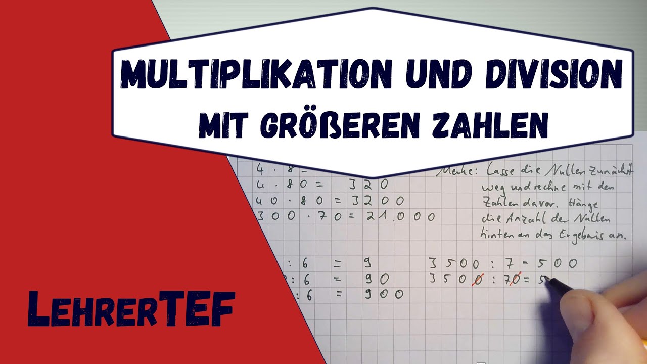 Multiplikation und Division mit größeren Zahlen - Kopfrechnen - YouTube