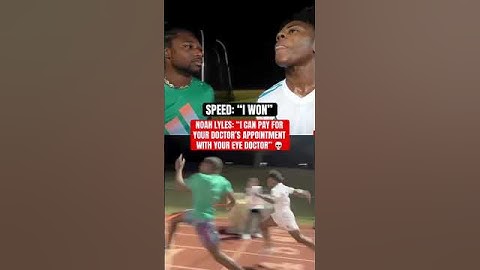 Noah Lyles talking trash after beating IShowSpeed in a race 😂 via @IShowSpeed