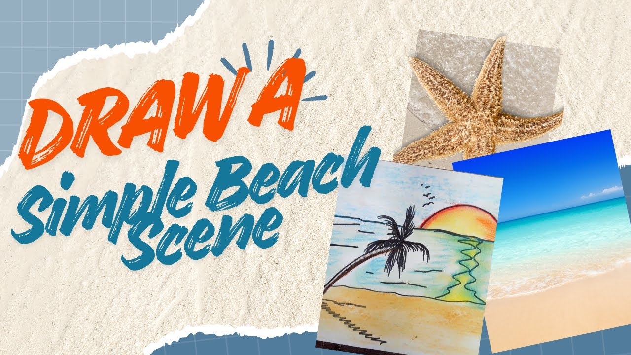 Part 2: Beach landscape drawing colored