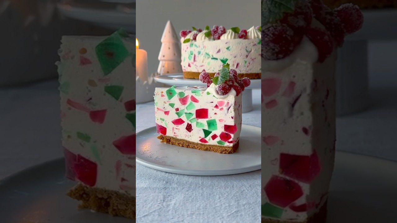 The Viral Terrazzo Cheesecake: Christmas Edition 🎄🍰 🎉✨ 
