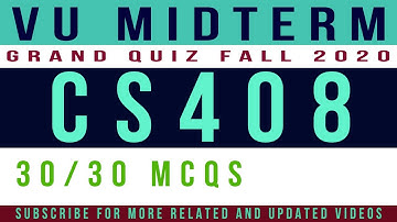 CS408 Midterm Grand Quiz Fall 2020