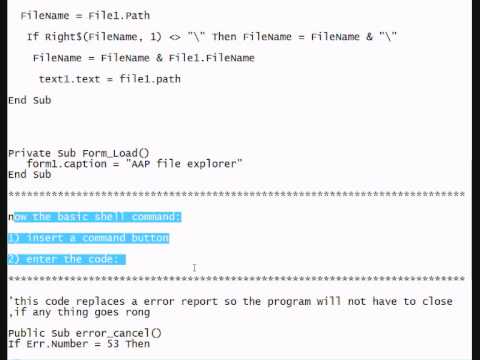 vb6 shell and file explorer - YouTube