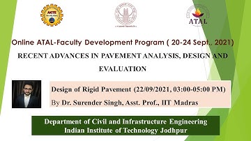 ATAL FDP - Lecture 09 - Design of Rigid Pavement