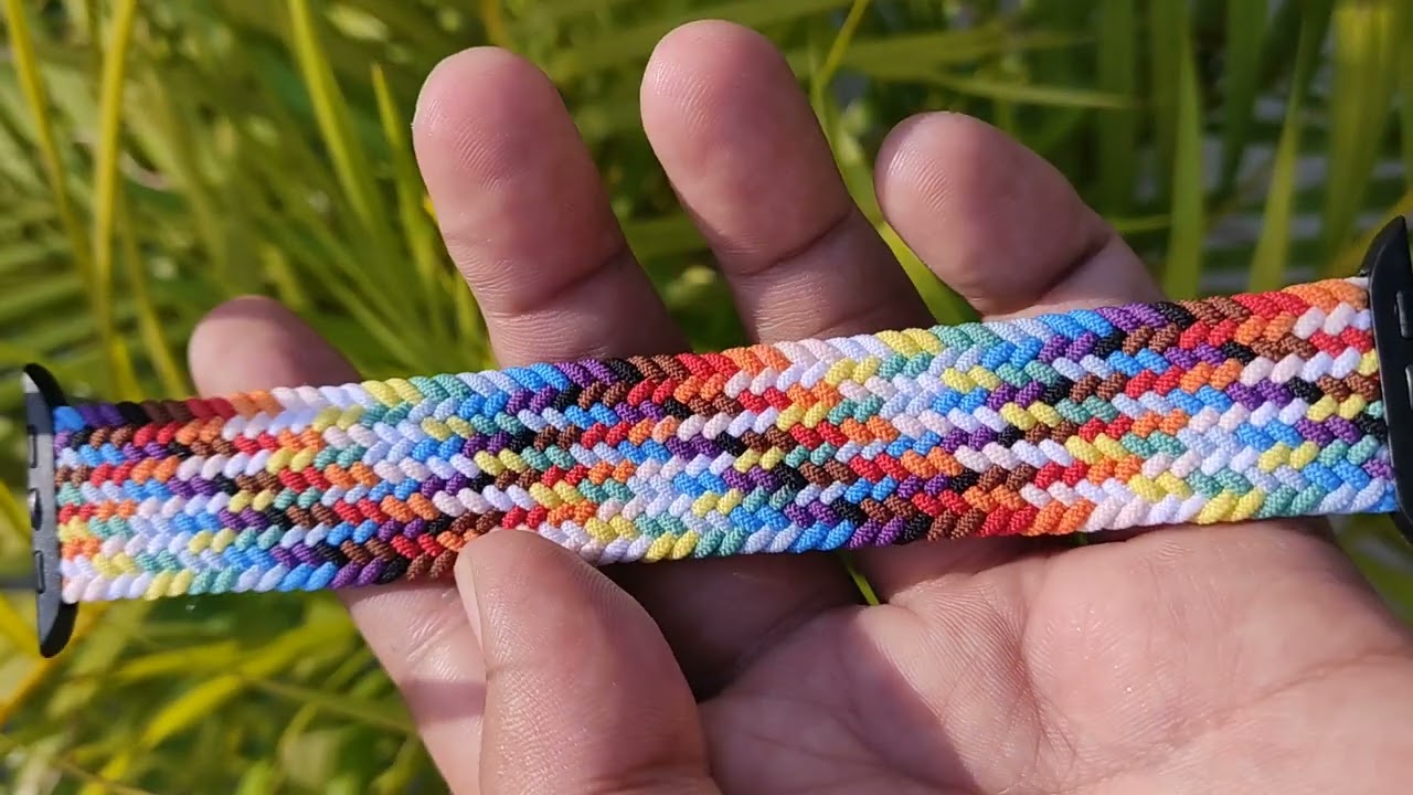 Fabric Braided Stretchable Loop Apple watch Rainbow - 42/44/45/49 MM 