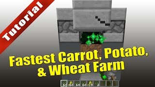 Minecraft (1.11): Fastest Carrot, Potato, & Wheat (Nano) Farm - Tutorial