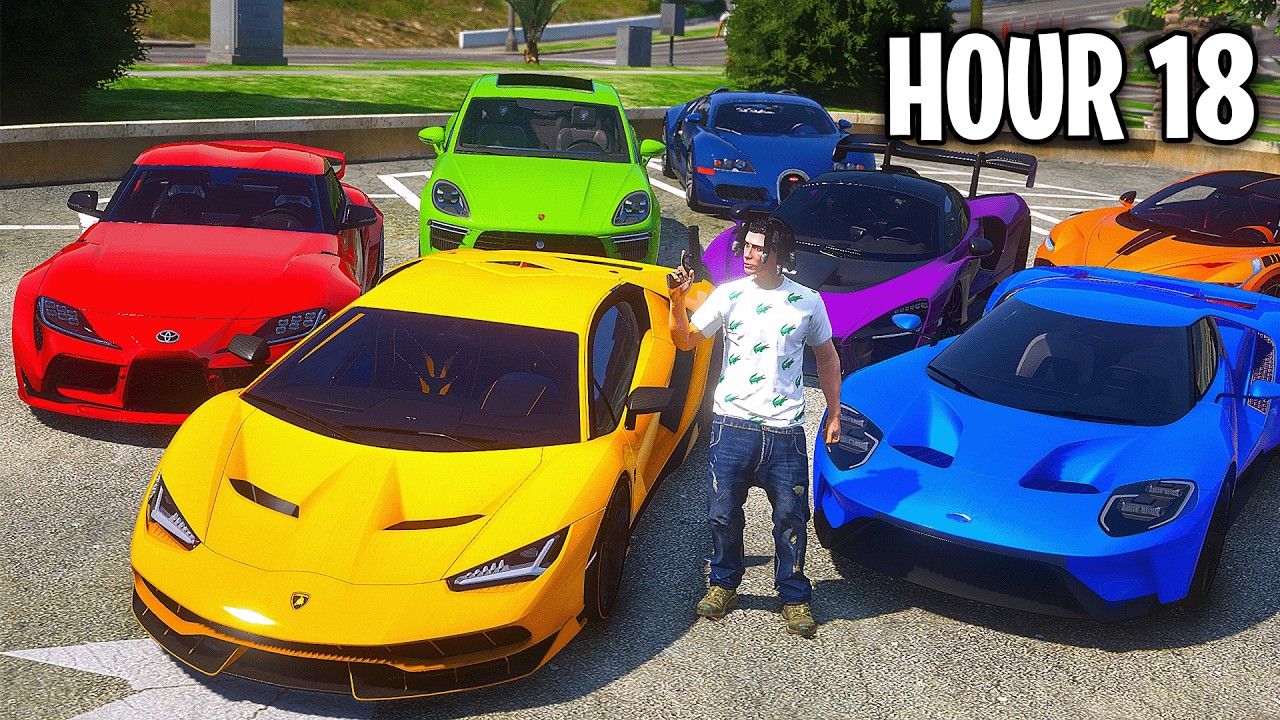 I Spent 24 Hours Stealing Supercars.. GTA 5 RP
