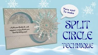 Last Minute Xmas Cards Using Scraps of Pattern Paper Series #2 Split Circle Technique @craftyheaven4007