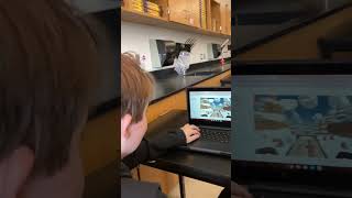 Ginger plays snow rider