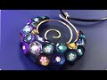 POLYMER CLAY MAGIC CHRISTMAS GIFT PENDANT WITH WIRE SPIRAL WEAVING. JEWELRY TUTORIAL
