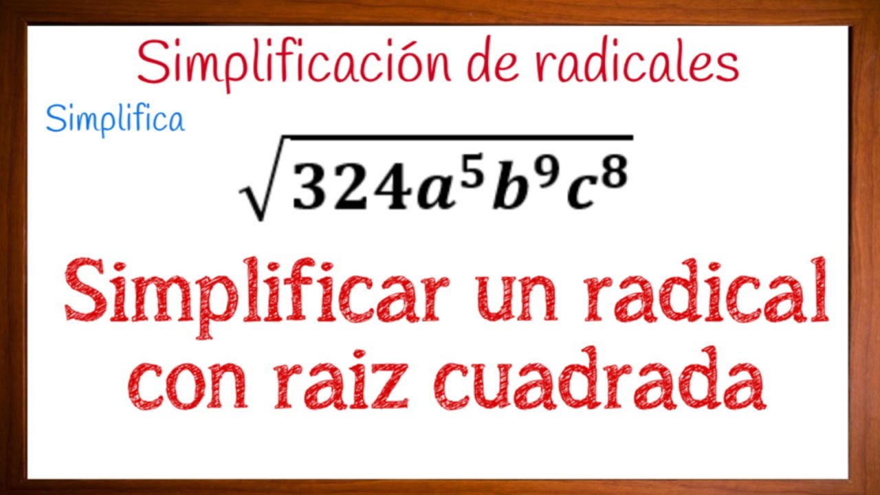 Radicación: simplificación de raíces cuadradas, Ejemplo de cómo simplificar  una raíz cuadrada usando la descomposición factorial., By Profe ever