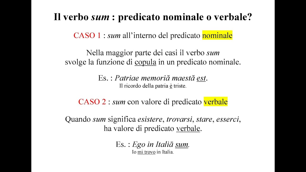 Il verbo latino 