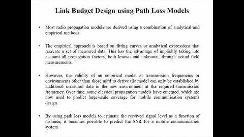 7. Link Budget Design using Path Loss Model in Tamil