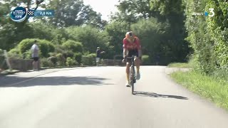 Idar Andersen félicité par JM Seigner sur le Tour du Finistère pour le magnifique spectacle offert