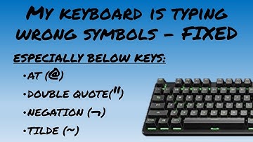 Keyboard symbols/special characters(@,") not working - Fix