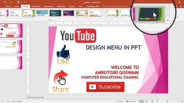 Design Menu | Microsoft Power Point Tutorials in Gujarati | Amrutgiri Goswami