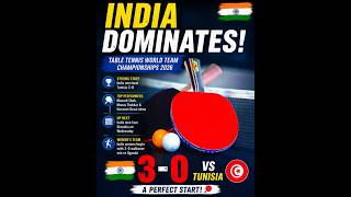 India Dominate Opening Day at ITTF World Team Championships 2026